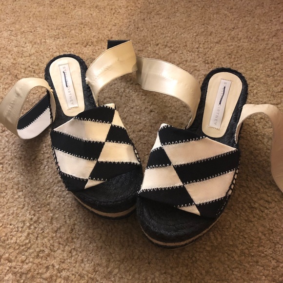 Stella McCartney Shoes - Stella McCartney Striped Espadrille Sandals Size 6